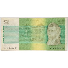 AUSTRALIA 1985 . TWO 2 DOLLARS BANKNOTE . JOHNSTON/FRASER . ERROR . MISSING ALL THE BLACK